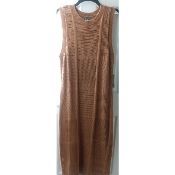 Worthington Industries Dresses & Skirts - NWT Worthington Womens Sleeveless Midi Sweater Dress Camel Tan Sz XXL Lined